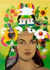 A Limited Edition fine art print of a lady with flowers and birds in her hair by New Zealand artist Jane Galloway, available at The Little Gallery Tairua